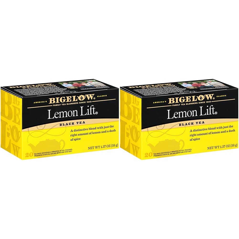 Bigelow, Black Tea, Lemon Lift, 20 bolsas de té, 1.37 oz (38 g) (paquete de 2)