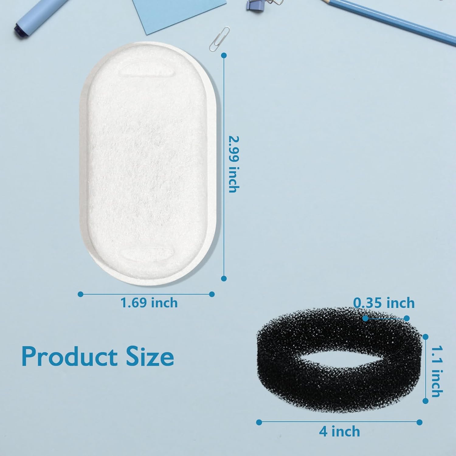 16 filtros de fuente de agua para gatos, repuesto para fuente de agua para gatos de 108 onzas, 3.2 L y 67 onzas2 L, fuente automática de agua para
