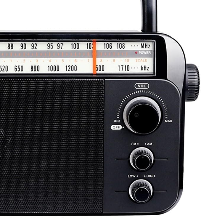 Radio AM FM portátil enchufe en transistor de radio alimentado por baterías 3 D o CA 220V para personas mayores y el hogar