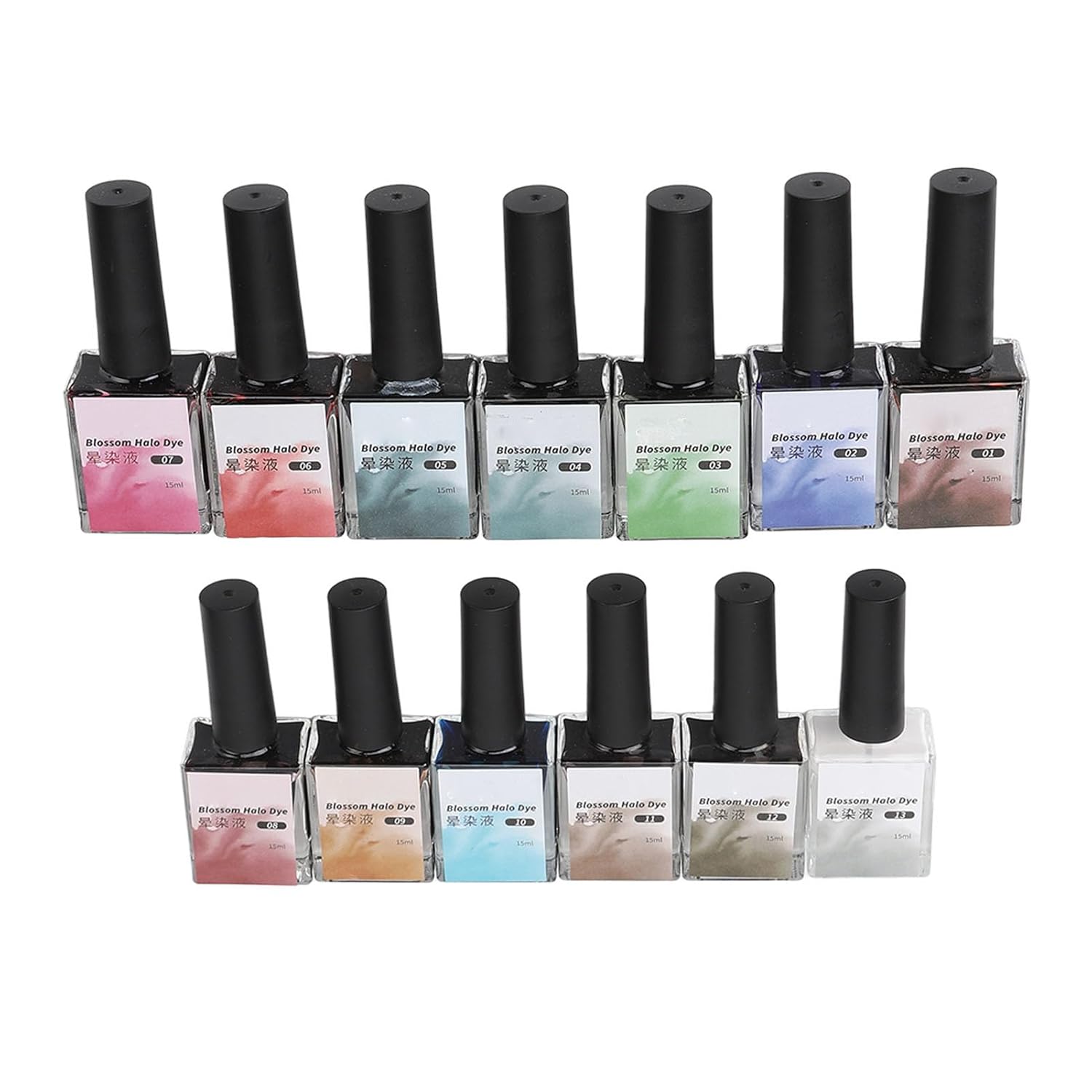 Juego de 13 colores de esmalte de uñas floreciente acuarela DIY Nail Art Dye Gel Decoraciones Herramienta de manicura
