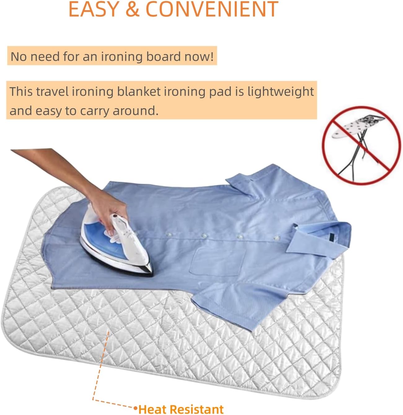 Tapete de planchar, manta de repuesto para tabla de planchar, funda alternativa para tabla de planchar, almohadilla de planchado portátil de viaje,