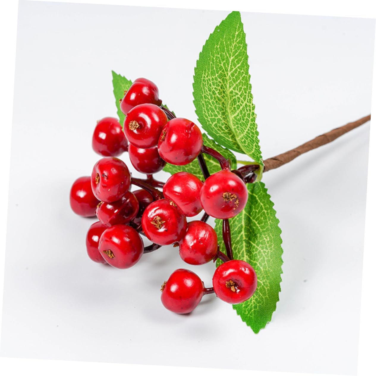 Abaodam 20 Pcs Red Berries Holly Berry Stems Red Berry Twig Winter Holiday Berry Stems Faux Pine Picks Christmas Berry Stems Christmas Berry Picks