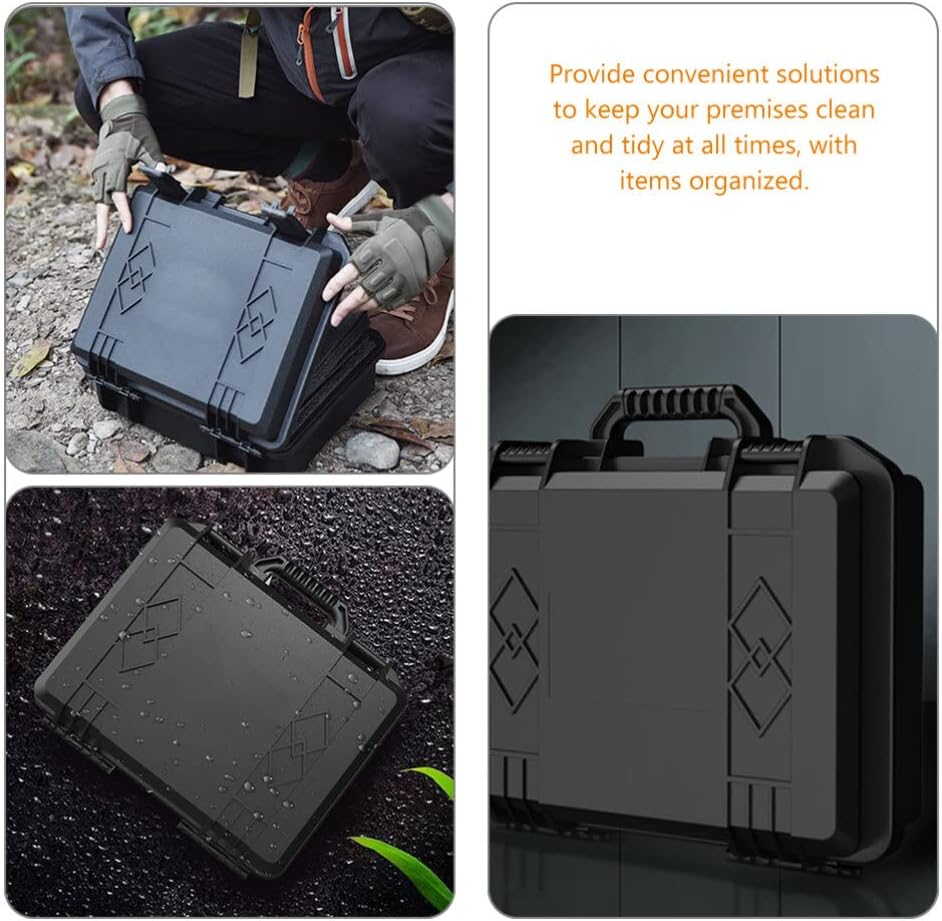 Caja de herramientas rígida con espuma, caja de herramientas de plástico, organizador y almacenamiento, funda de transporte de plástico con espuma