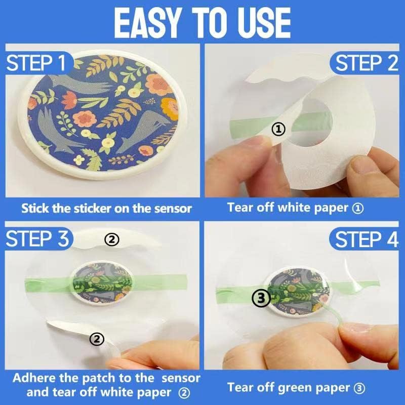 Libre 12 cubiertas de sensor y calcomanías-60 piezas- 30 parches adhesivos impermeables y 30 adhesivos -Cinta CGM transparente (para libre 1,2)