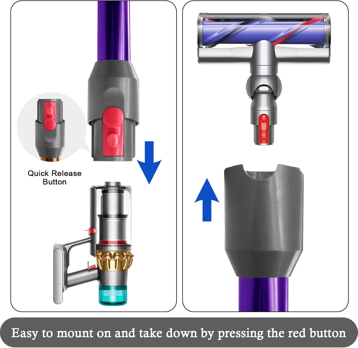 Varilla de extensión de liberación rápida para aspiradora digital delgada Dyson V10 V12, tubo de varilla de liberación rápida, accesorios de