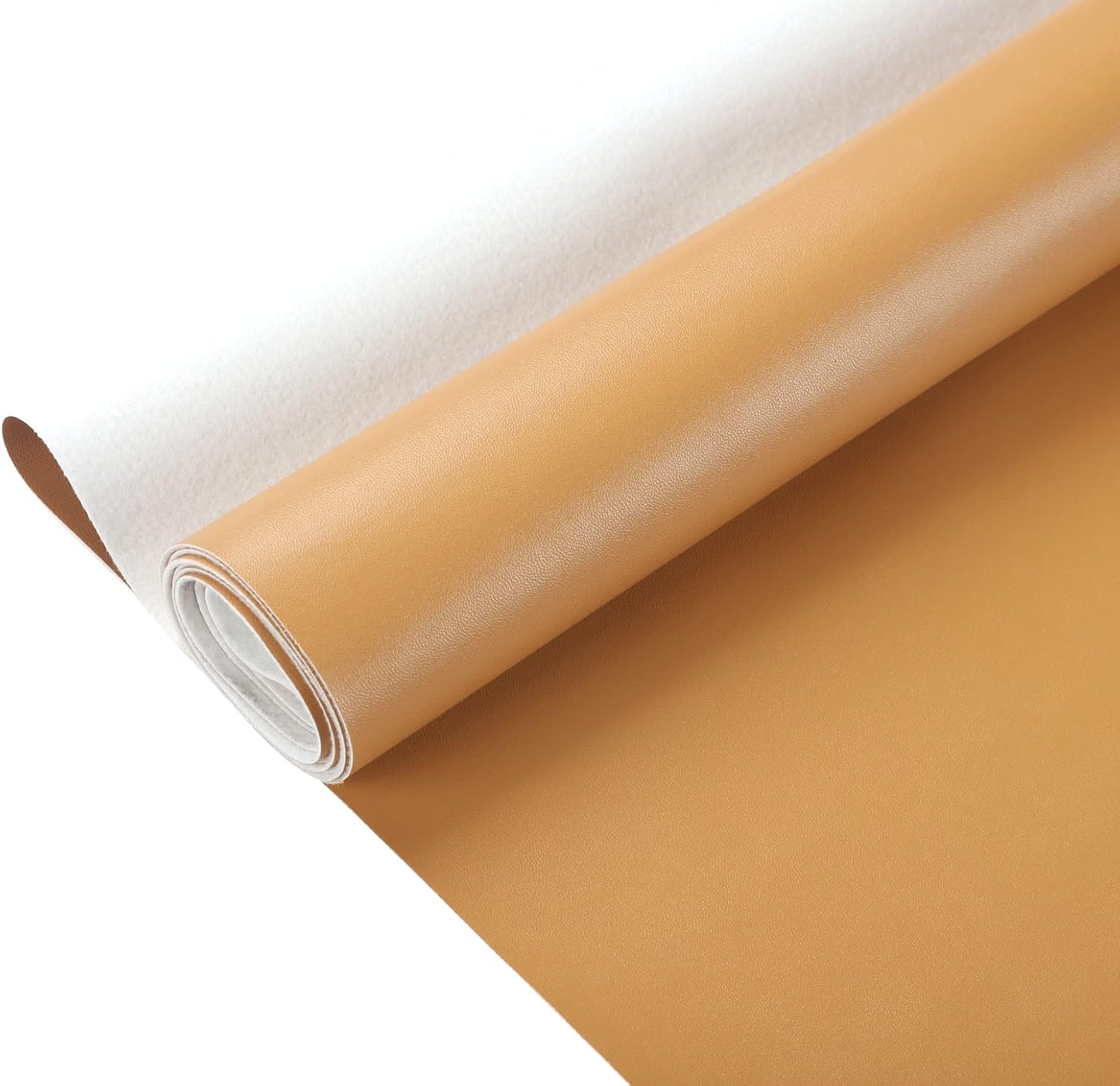 Picheng Hojas de cuero sintético de vinilo tela de piel sintética suave marrón claro, impermeable, 54 x 36 pulgadas, tapicería de vinilo suave para