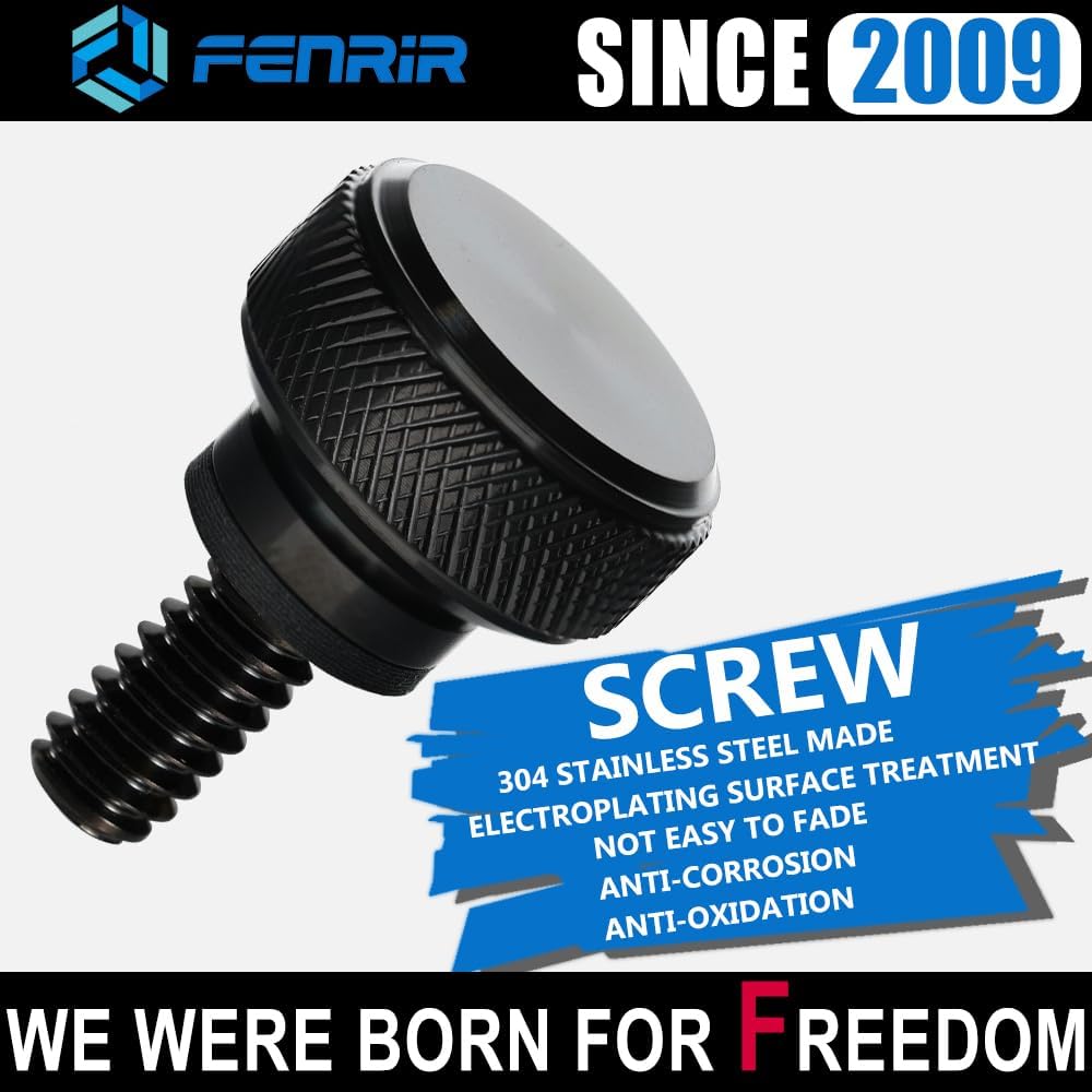 Fenrir Kit de base de tornillo de asiento de liberación rápida para motocicleta, acero inoxidable 304, acabado negro para 1997-ahora Sportster Dyna