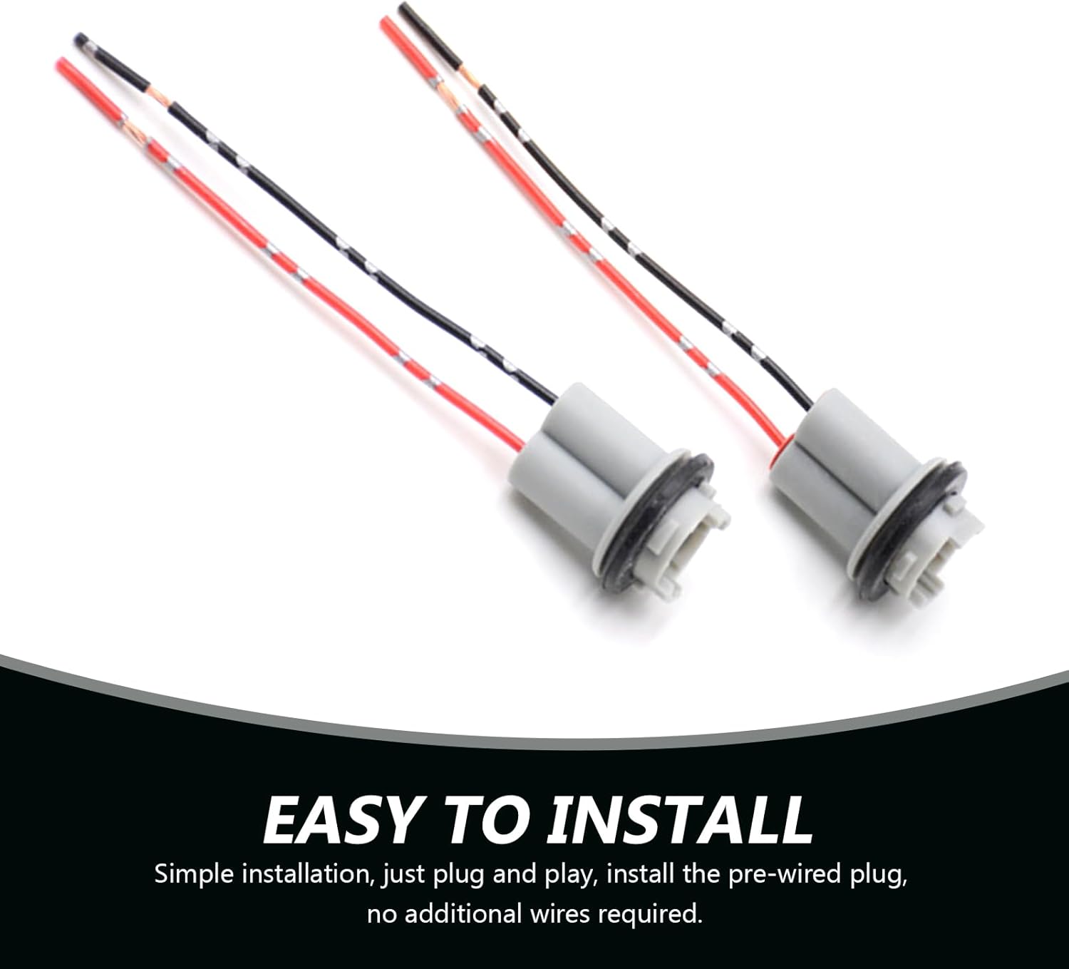 Pack-2 – Enchufe para bombilla de automóvil, cable de soporte de lámpara T10, kit de extensión de arnés de enchufe, repuesto de arnés de cable de
