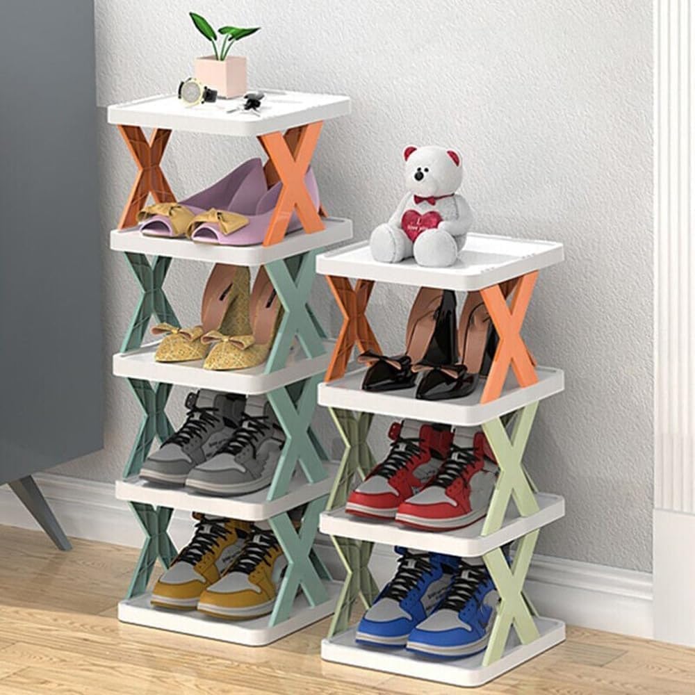 Organizador de almacenamiento de zapatos multicapa, zapatero creativo multicapa, fácil montaje y estructura estable, zapatero expandible para