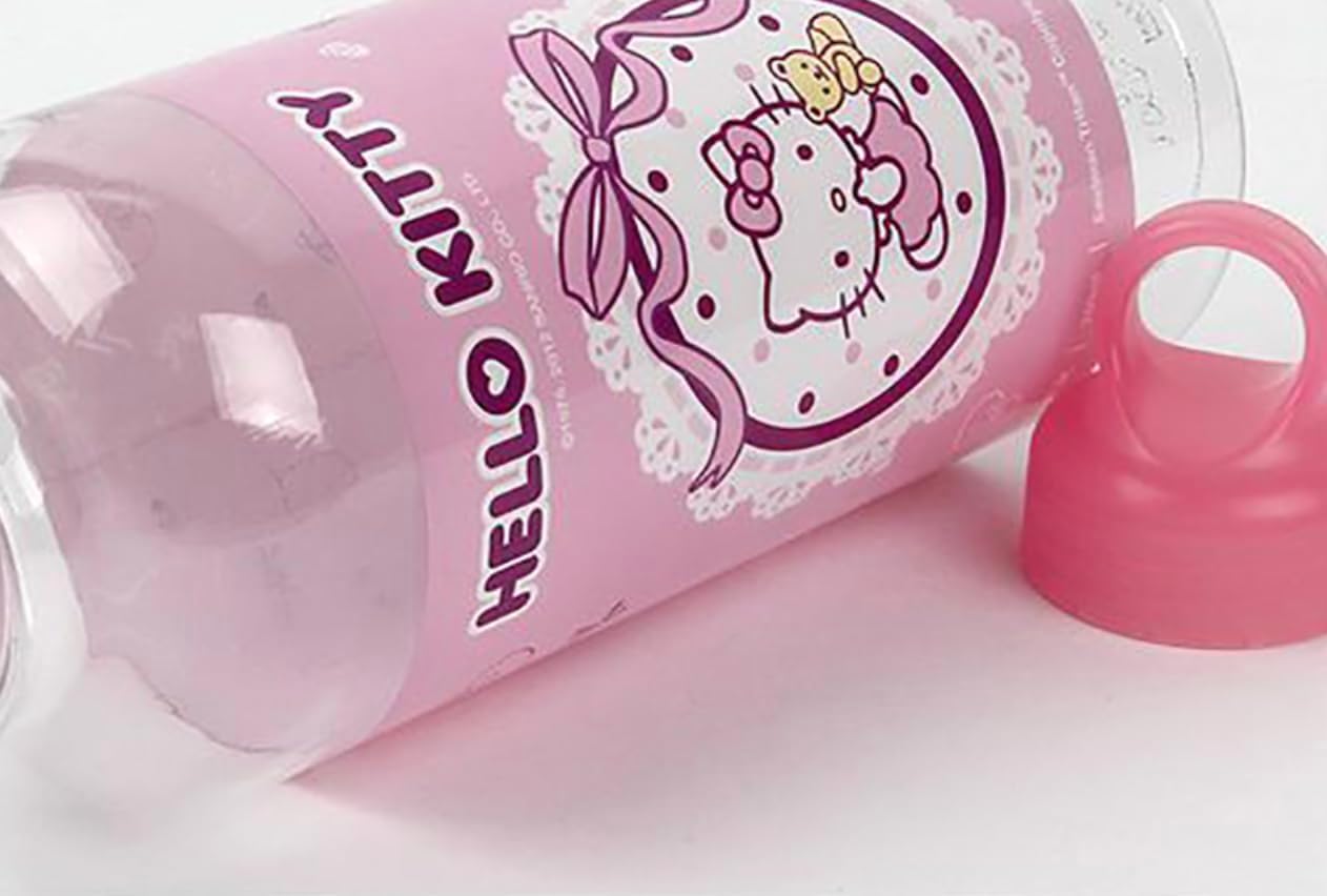 Bandal & Neoul Hello Kitty – Juego de botellas de agua dobles (paquete de 2) – 2 diseños adorables con tapas de bucle para un fácil agarre y