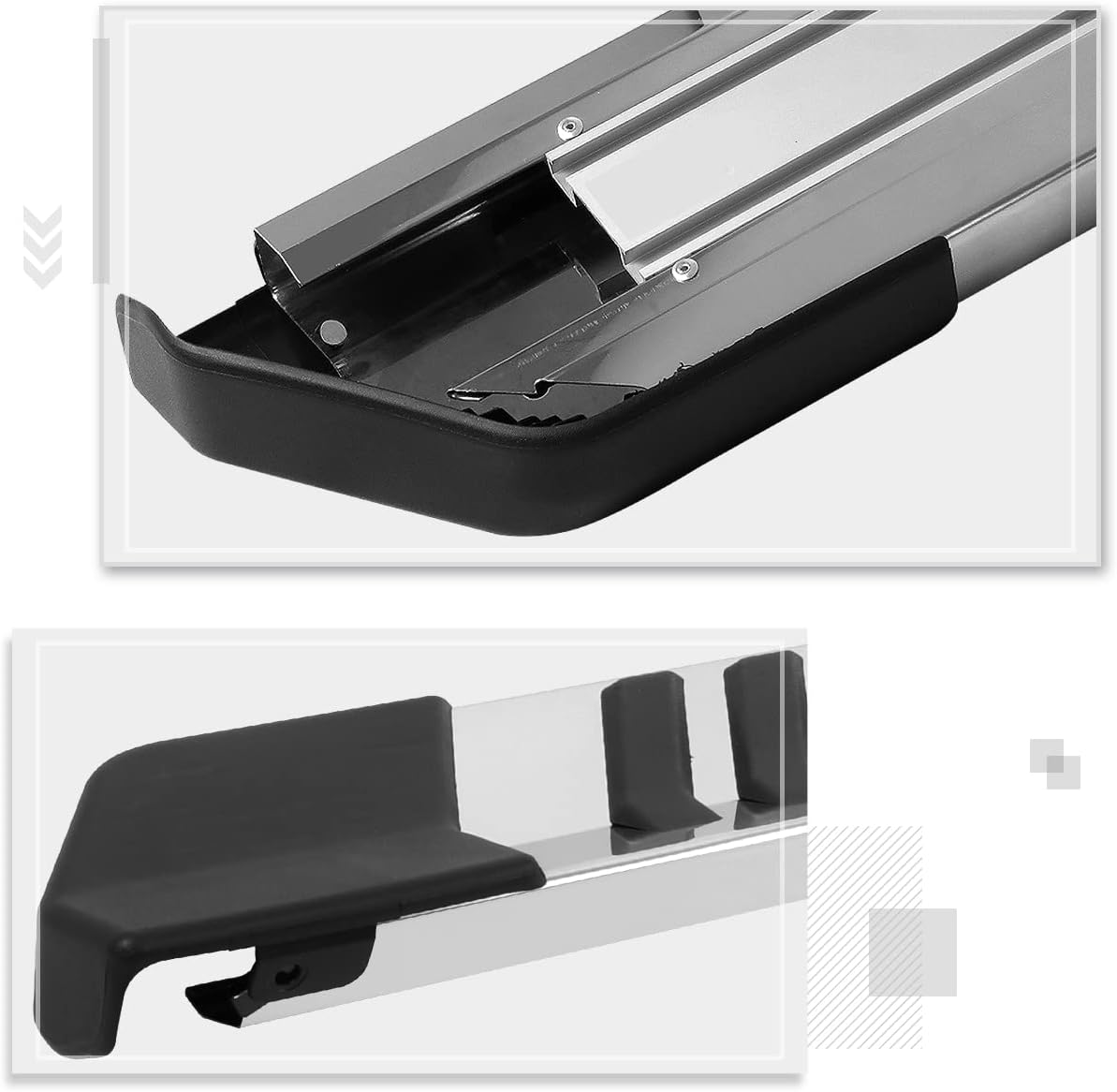 PM PERFORMOTOR Estribos de barra lateral de acero inoxidable plateado de 6 pulgadas compatibles con Ford F-150 Super Cab 2004-2014 (cabina