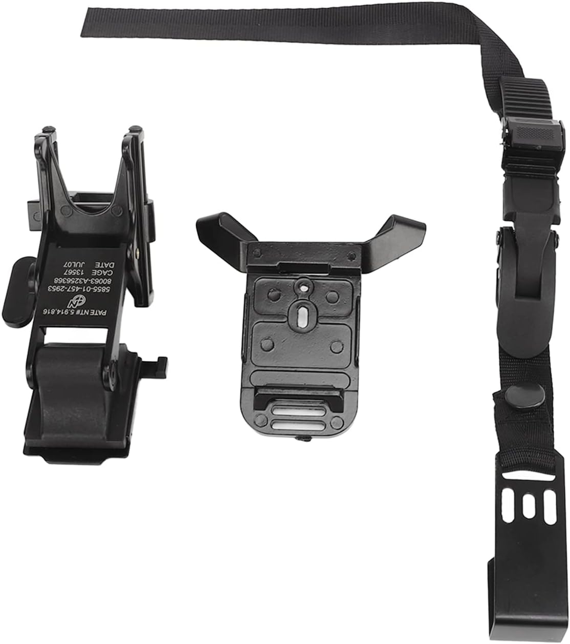 Fabater Soporte de gafas de visión nocturna, correa de sujeción para casco NVG, soporte táctico para casco, ángulo ajustable, soporte de montaje