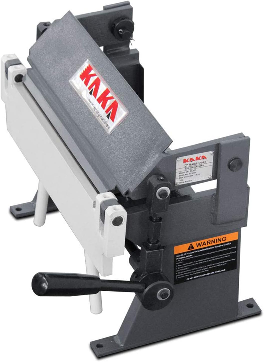 KAKA INDUSTRIAL W-1220 Freno de mano de chapa metálica de 12 pulgadas, fácil operación, alta precisión, freno de chapa de 20 calibres