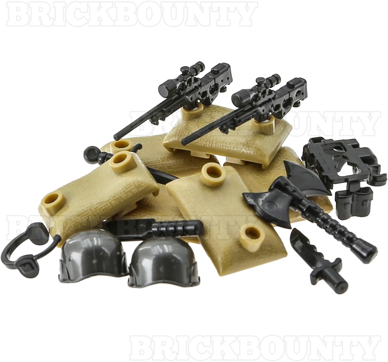 Paquetes de armas para minifiguras de bloques de construcción, equipo del ejército aleatorio para ladrillos-soldado juguete de bases militares WW2