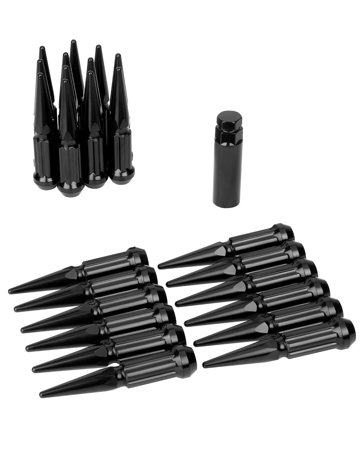 KSP – Tuercas grandes con pinchos de 14 x 1.5 pulgadas, 24 tuercas de dos piezas compatibles con Chevy GMC Jeep Dodge 6 Lug Heavy Duty Off-Road