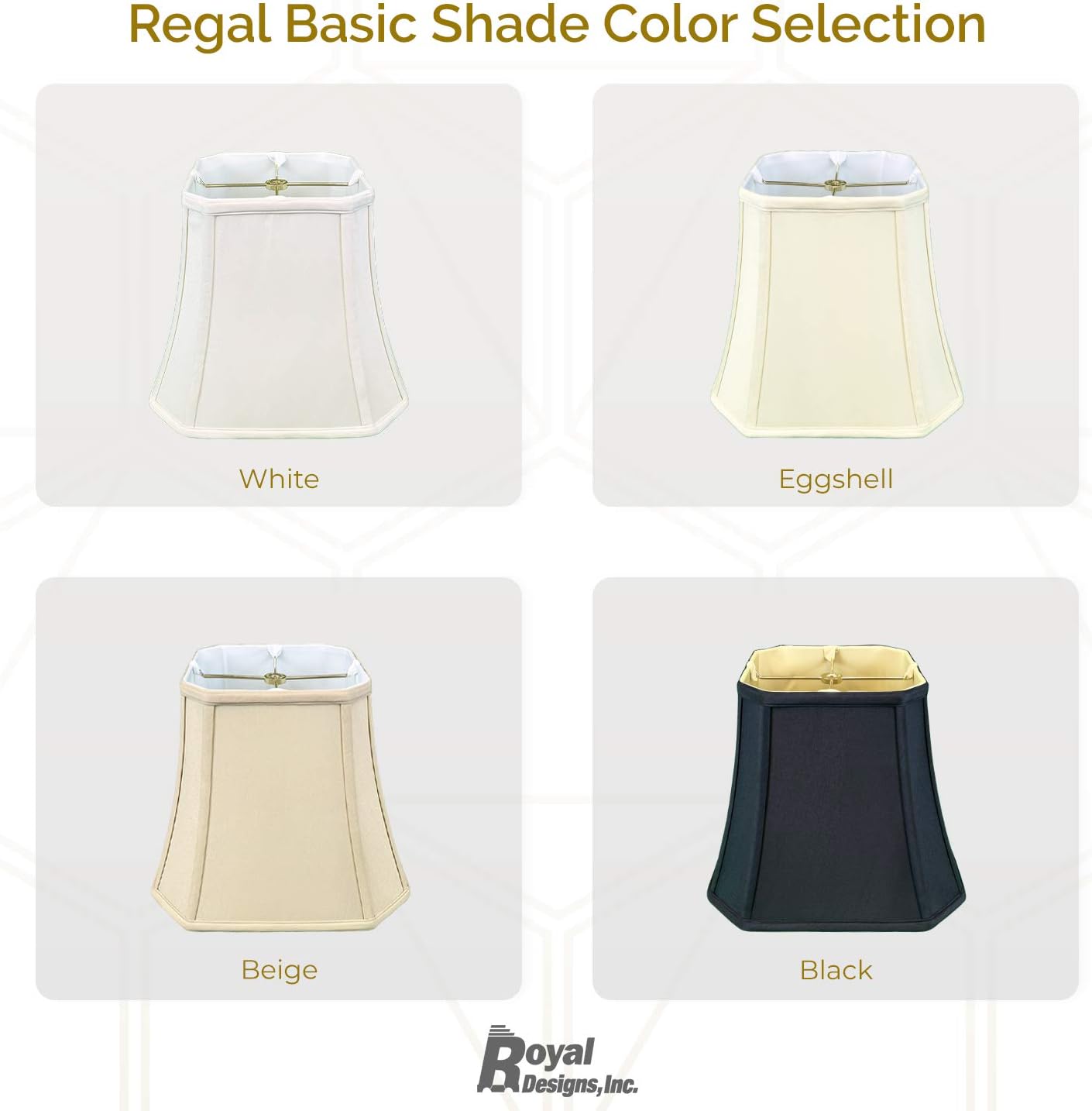Royal Designs, Inc. BSO-705-10EG-2 – Juego de 2 pantallas cuadradas de tela con corte de campana, 5 x 10 x 8.75 pulgadas, cáscara de huevo, paquete