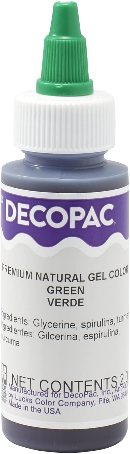 DecoPac Gel de color verde totalmente natural de 2 onzas
