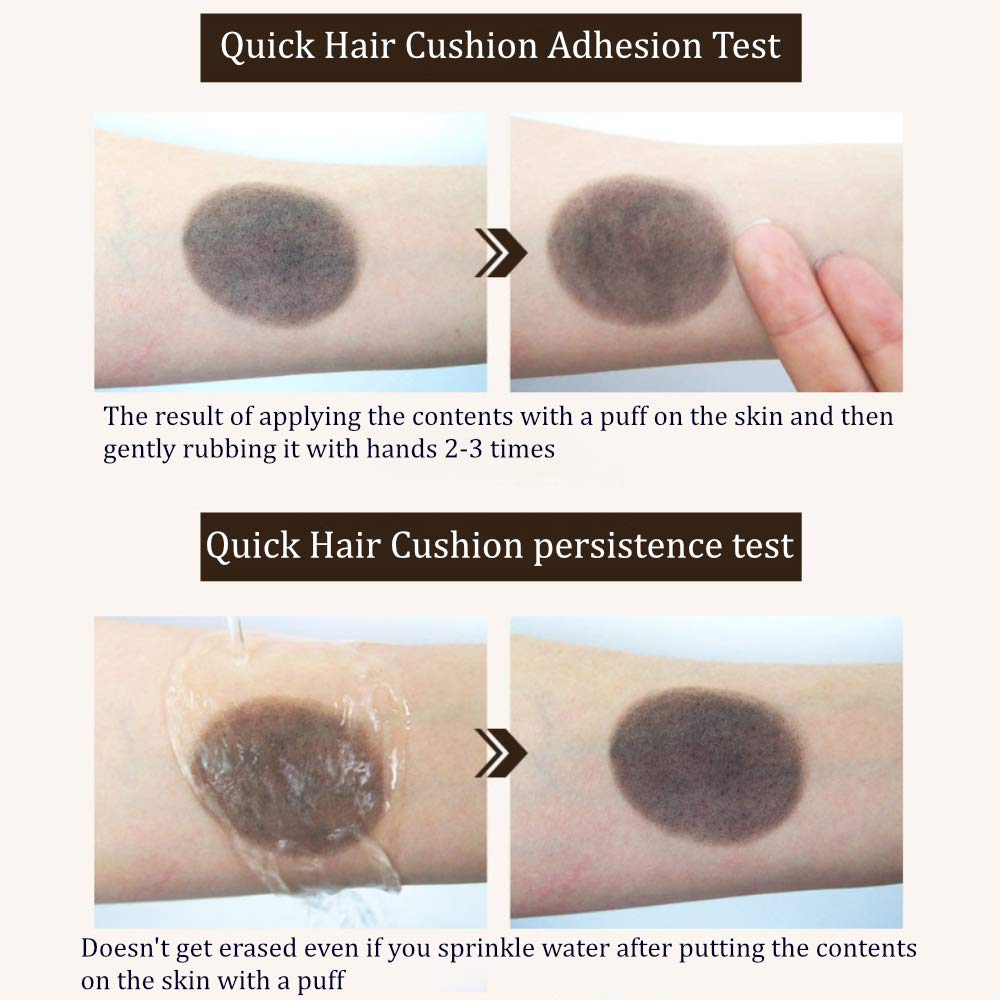 RiRe Quick Hair Cojín de retoque instantáneo 14 g  0.49 oz. Cubierta de cabello gris, tamaño portátil (marrón natural)