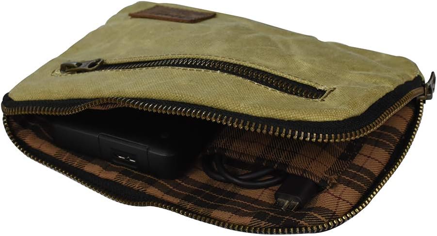 Hide & Drink, Bolsa de equipo con cremallera, bolsa de camping, accesorio de viaje, bolsa multiusos, lona encerada y cuero de grano completo