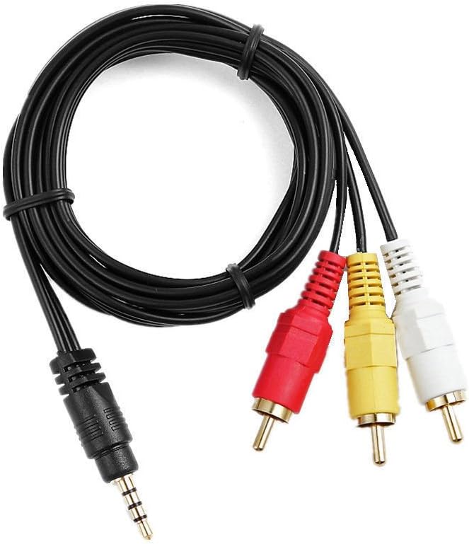 3.5mm to 3 RCA AV TV Cable, MaxLLTo Audio Video Cord Lead for Sony DCR-TRV480 DCR-TRV460 DCR-TRV360 DCR-TRV350 e – 5 Feet