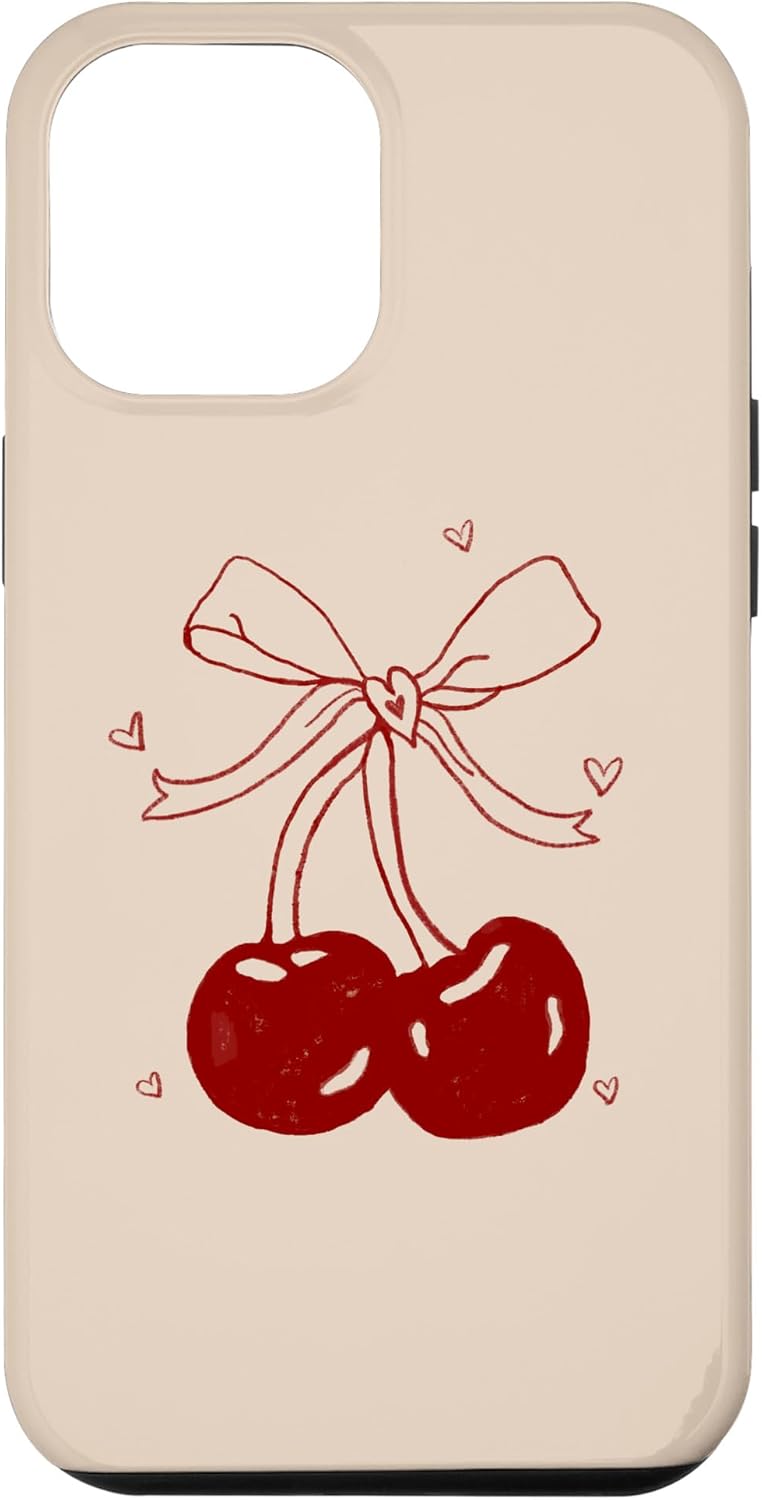 Funda para iPhone 13 Pro Max Cherri lazos cereza
