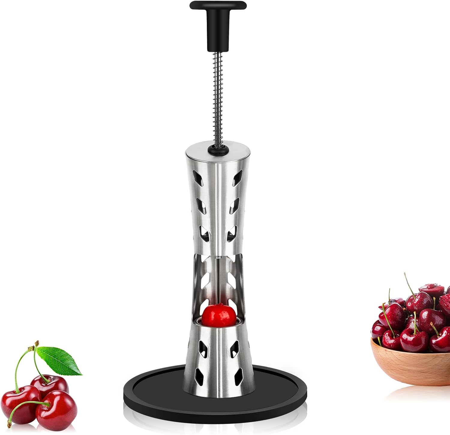 Cherry Pitter, herramienta de eliminación de semillas de cereza duradera 2023, herramienta de descorazonador de cerezas, removedor multifuncional de