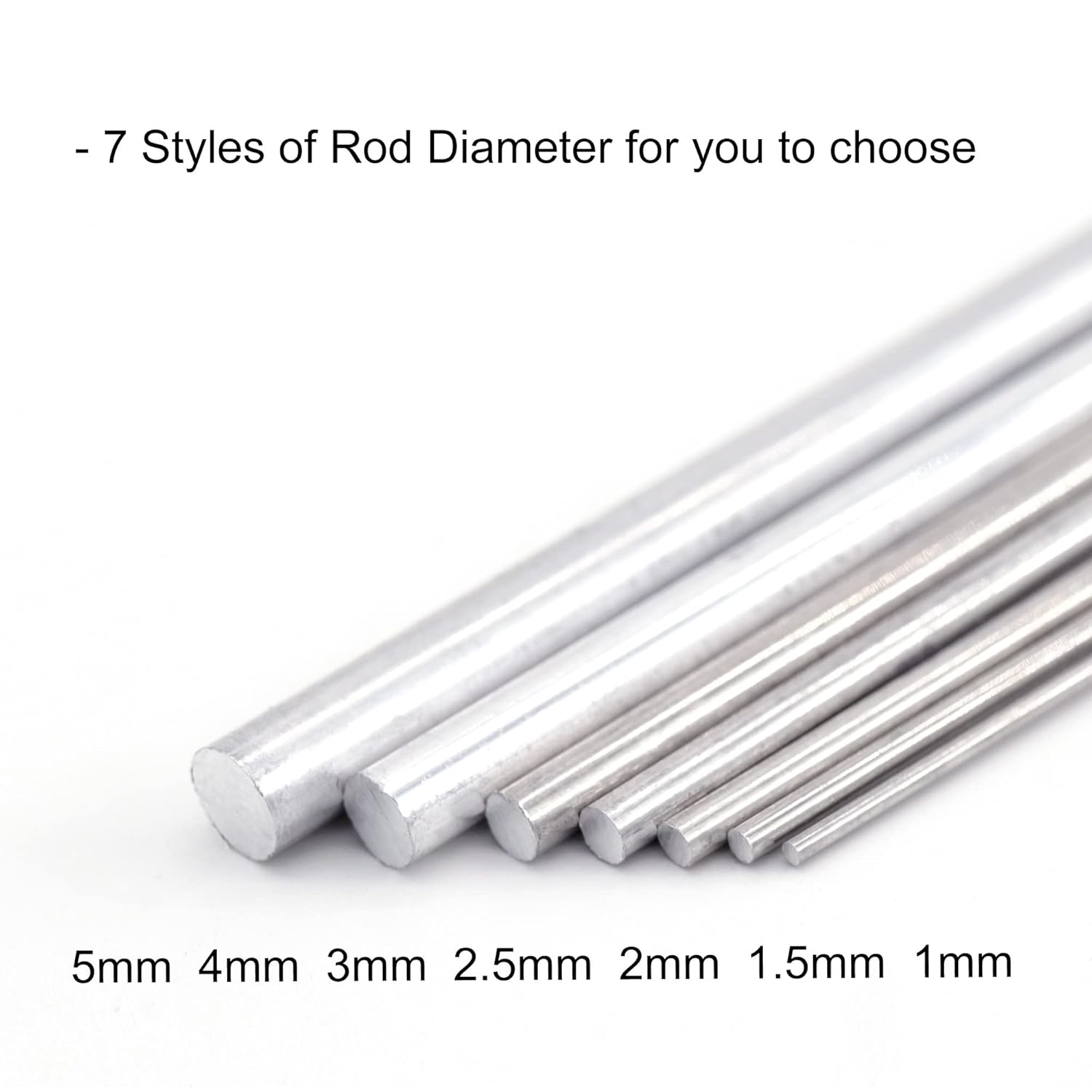 Varillas de aluminio de 0.079 in x 11.811 in de eje sólido redondo Torno Bar Stock para manualidades RC Avión Modelo Coche 10pcs