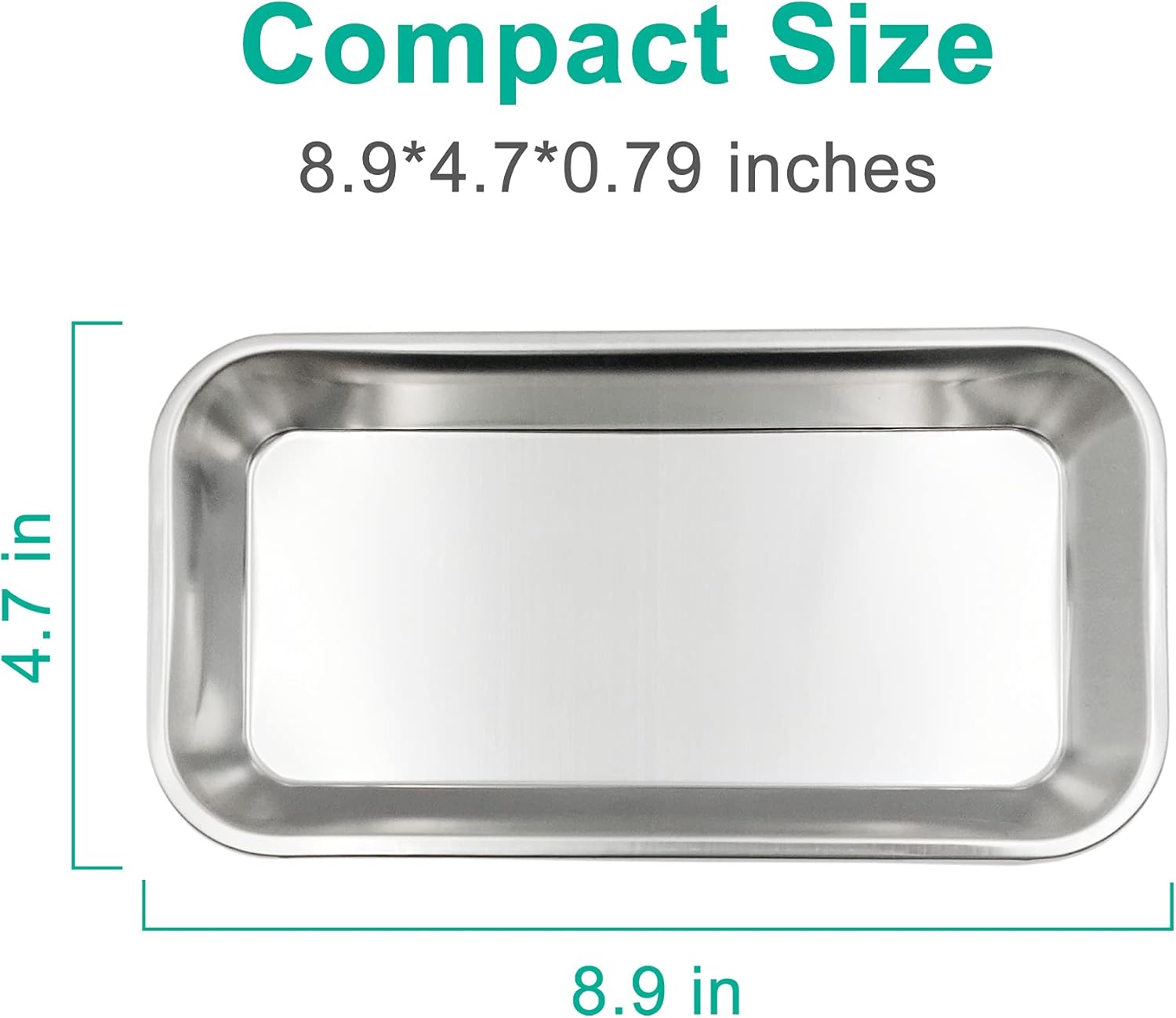 Bandeja metálica de 6 piezas, bandeja pequeña de acero inoxidable para tatuaje, resina, baño, suministros de instrumentos de laboratorio