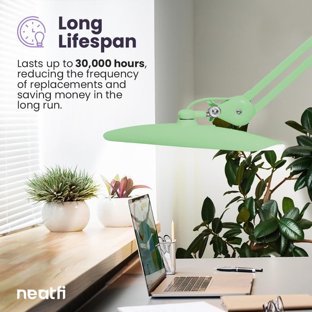 Neatfi – Lámpara de trabajo LED extragrande de 2200 lúmenes, lámpara superbrillante de 24 W, 117 LED SMD, brillo de 4 niveles, para hogar, oficina,