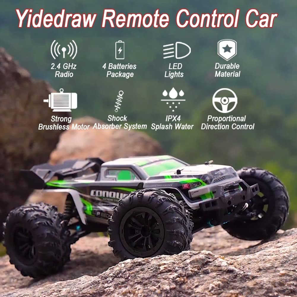 Autos RC a escala 116, auto de control remoto de 50 KMH, alta velocidad, 4WD, camión RC para niños, adultos, niños, 2.4 GHz, todo terreno, Buggy