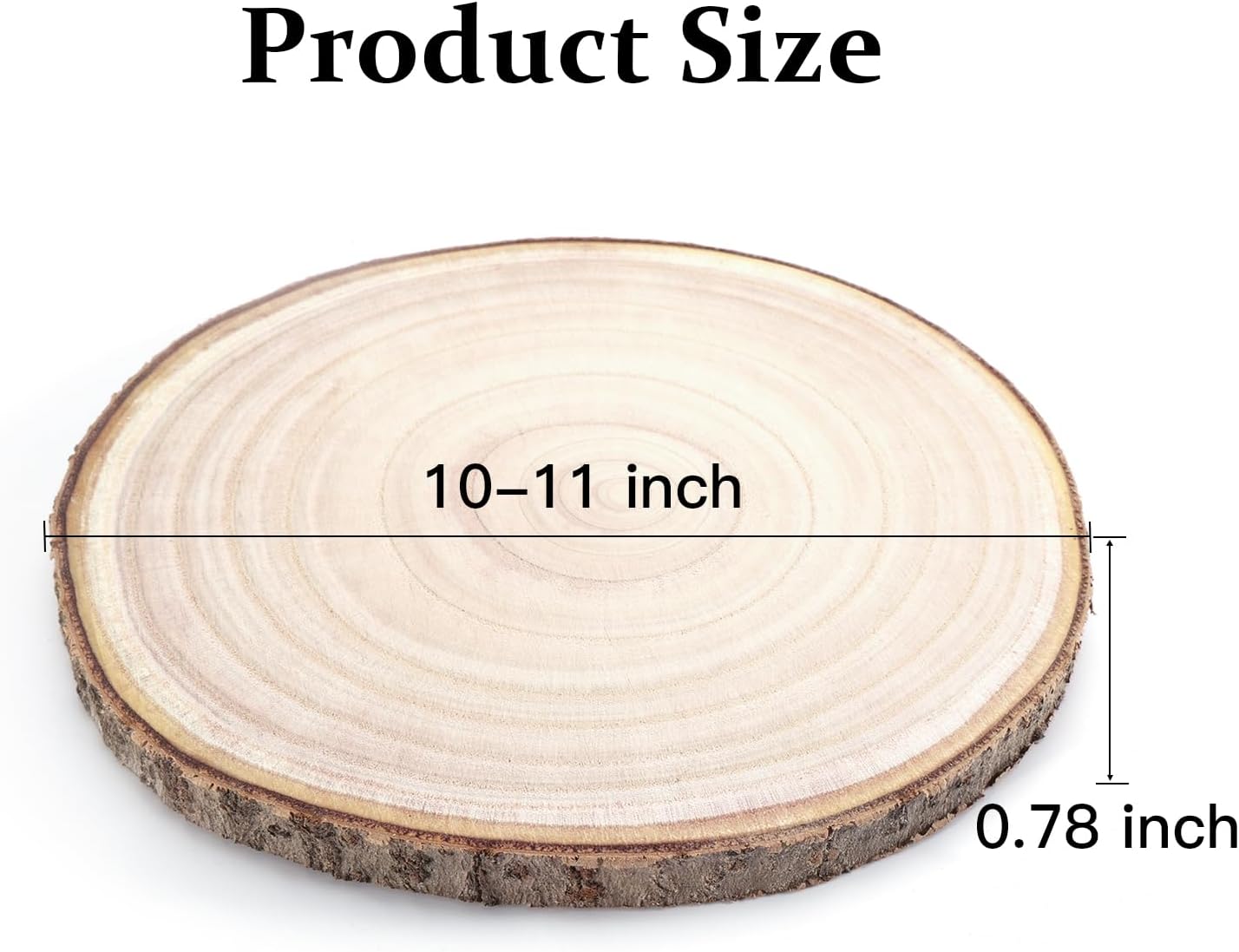 Pllieay Paquete de 6 rebanadas de madera sin terminar de 10 a 11 pulgadas, rebanadas de madera natural con corteza de árbol para bodas, centros de