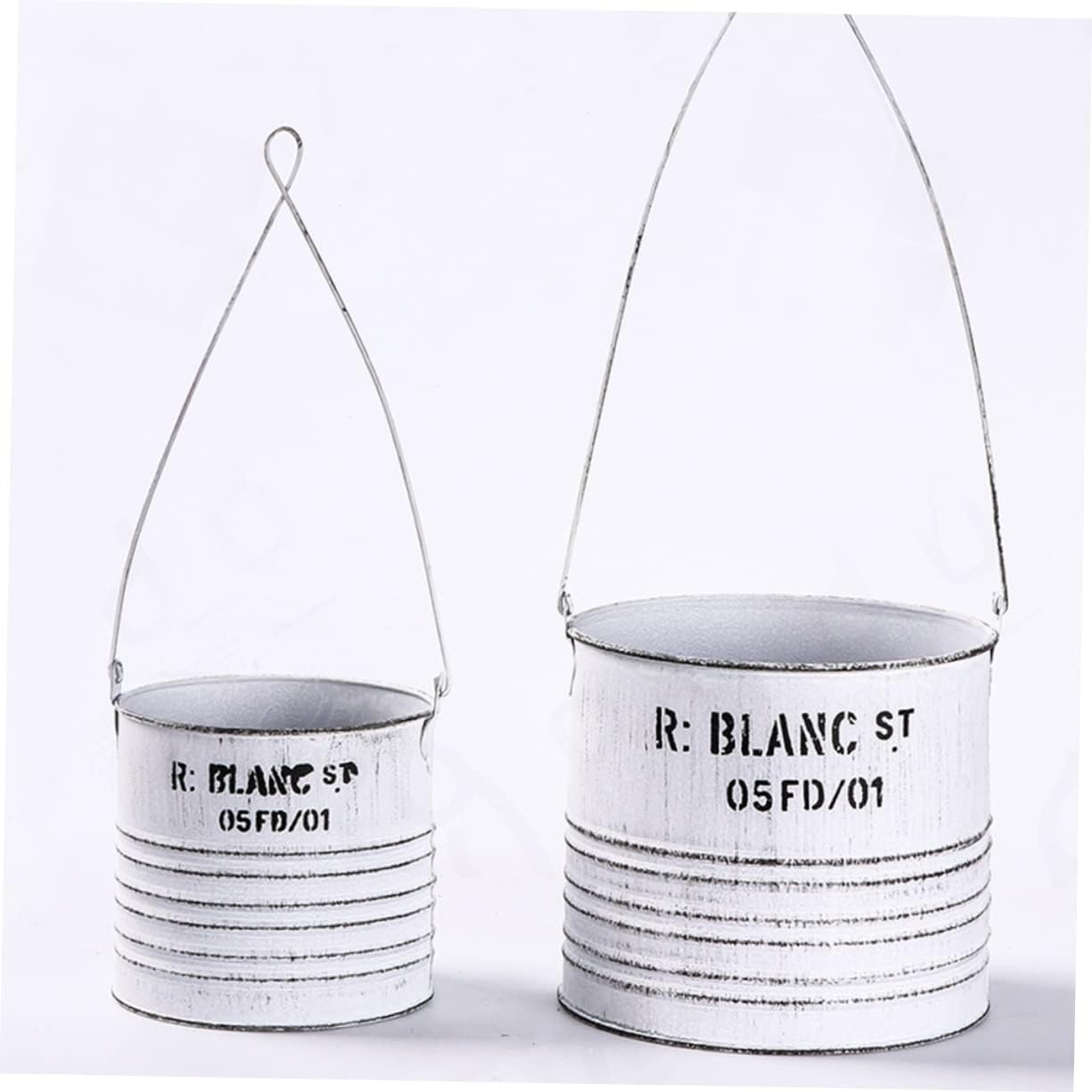 Cabilock Maceta de hierro forjado, maceta colgante de hojalata, soporte para plantas montadas en la pared, decoración de puerta, maceta al aire