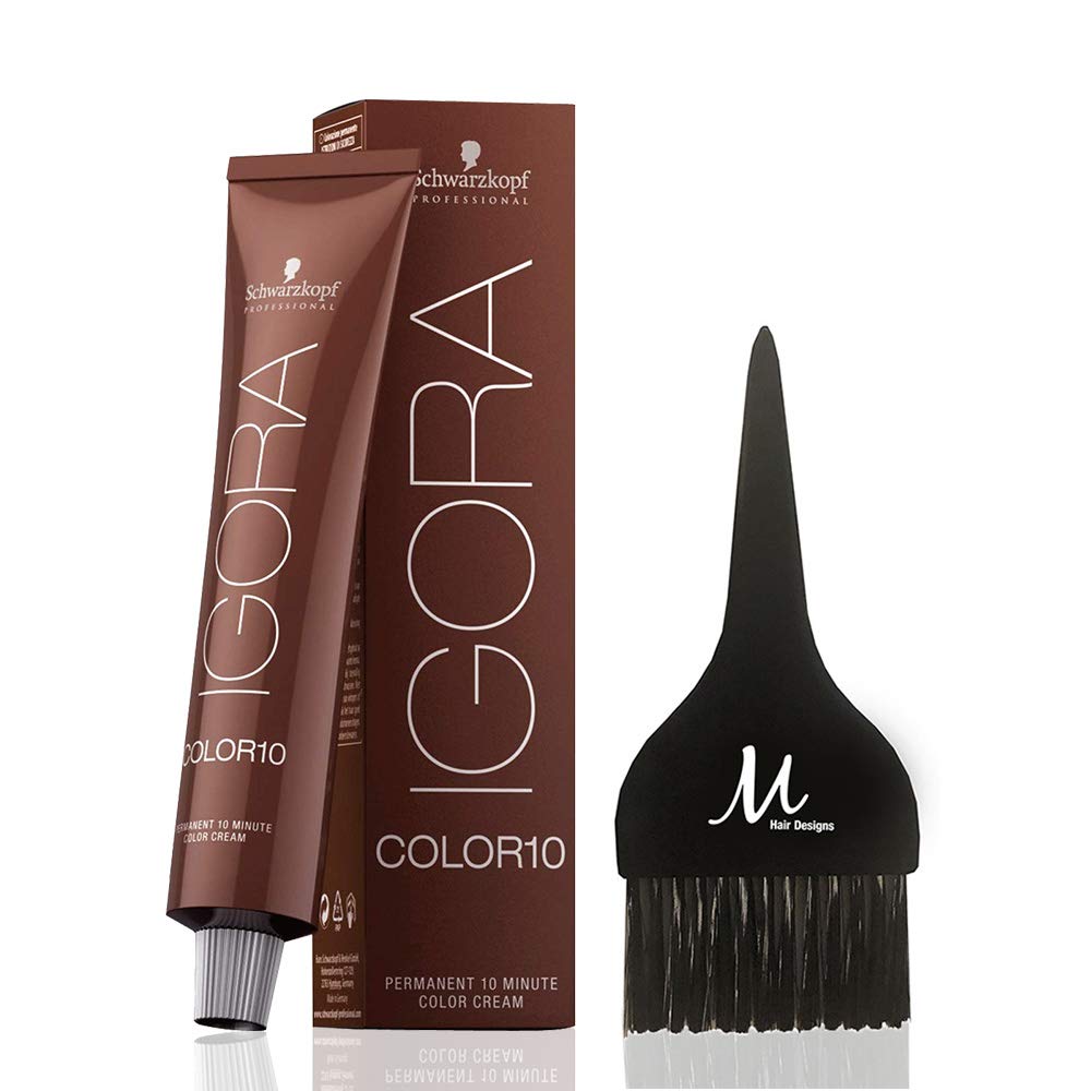 Igora Color 10 7-1 Cendre – Tinte permanente para el cabello en crema y M Hair Designs (10 minutos, rubio medio, paquete de 2 artículos)