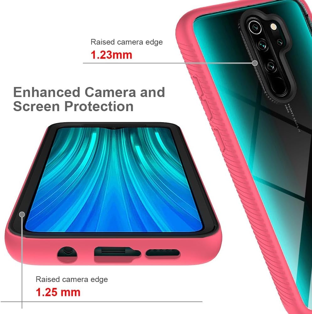 Asuwish Funda de teléfono para Xiaomi Redmi Note 8 Pro con protector de pantalla de vidrio templado y soporte delgado híbrido resistente resistente
