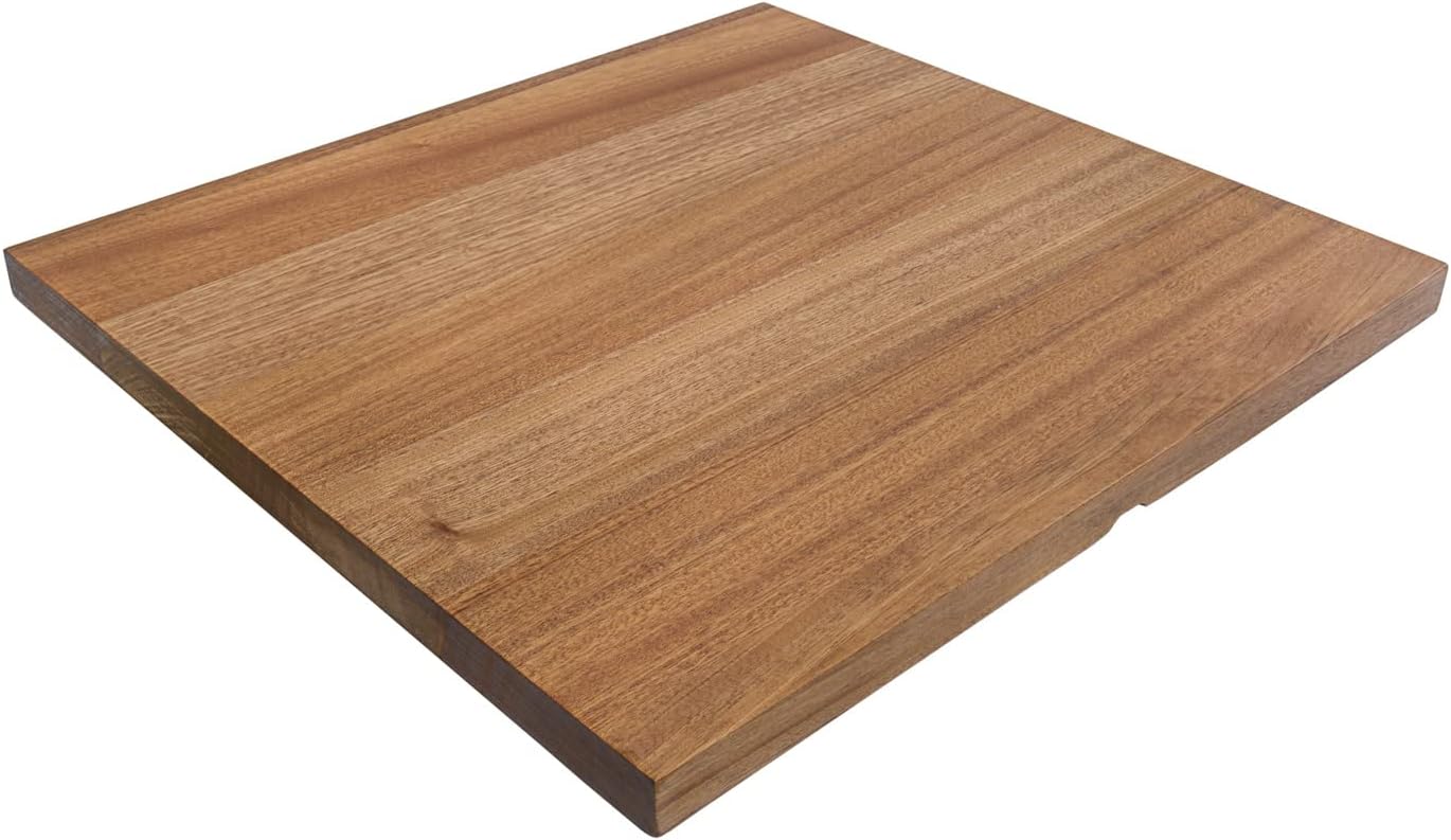 Ruvati Tabla de cortar de repuesto de doble nivel de madera maciza de 17 x 16 pulgadas para fregaderos de estación de trabajo Ruvati – RVA1233