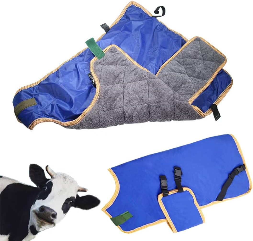 Manta de pantorrilla, ropa cálida para terneros de vaca, abrigo protector de pantorrillas, chaleco para mantener la vaca cálida, gruesa, resistente