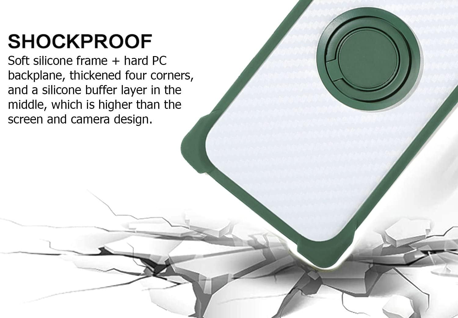 Funda para Realme 7 compatible con Realme 7, carcasa de PC + cubierta de silicona suave anillo de metal 360, soporte magnético para automóvil CSKB-LV