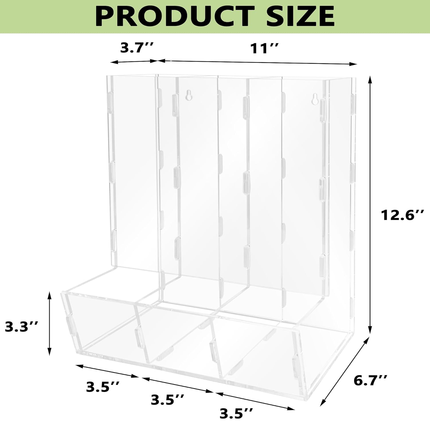 Dispensador de juguetes de pared de acrílico, organizador de pared de acrílico, organizador de pared transparente para sala de juegos, bloques,