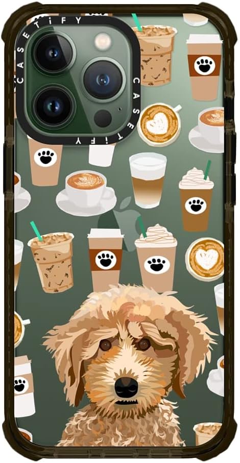 CASETiFY Ultra Impact – Funda para iPhone 13 Pro protección contra caídas de 9.8 pies  Funda transparente de café caniche para amantes de las razas
