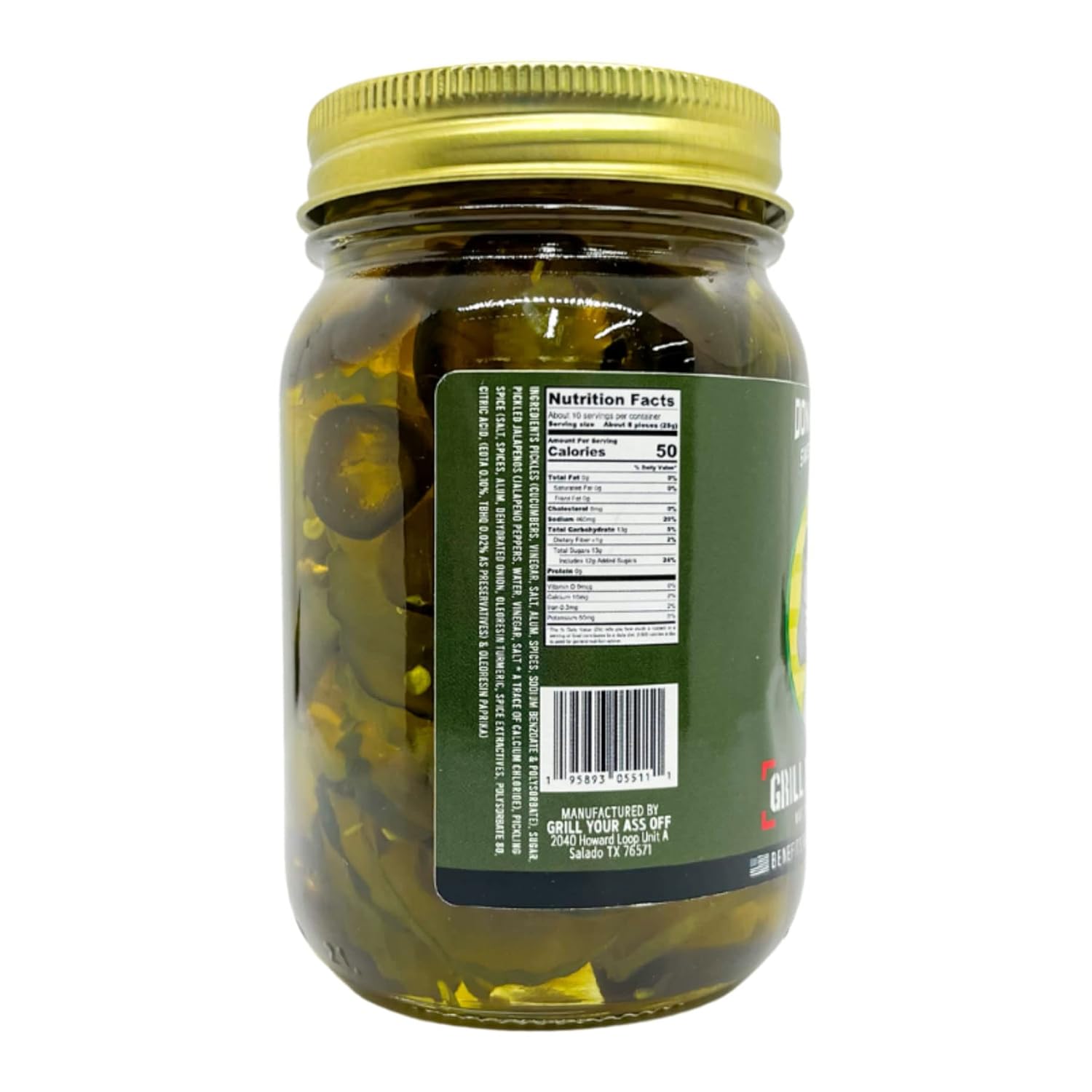 Donkey Dongs – Encurtidos dulces de Grill Your As Off – Chips de pepinillos dulces con jalapeño – Mezcla perfecta, totalmente natural, sabor
