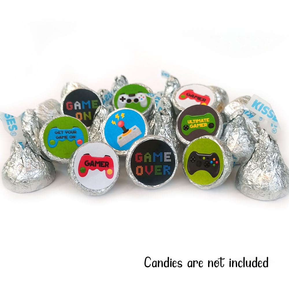 Video Games Labels for HERSHEYS KISSES Chocolates by Adore By Nat – Birthday Candy Sticker Party Favor – Set of 240