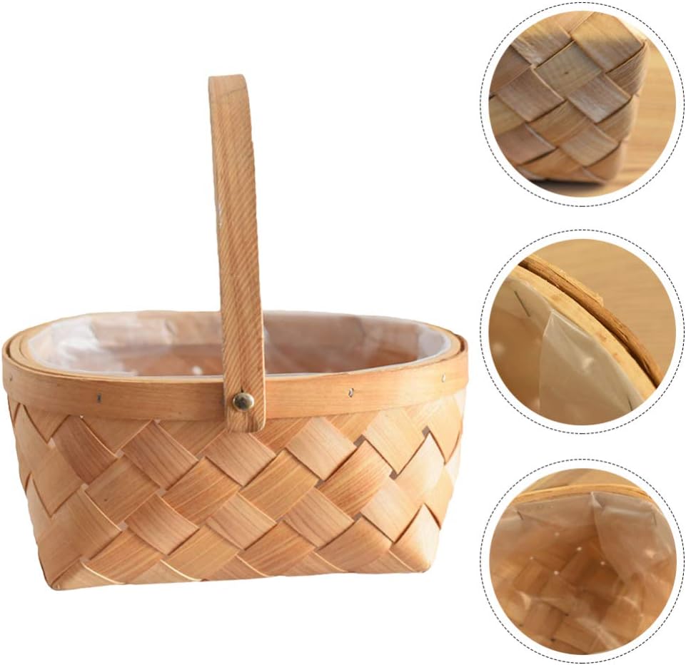 BESTOYARD Cesta de mimbre de ratán para Pascua, cestas de madera con asas para decoración de Pascua, otoño, picnic, jardinería, fiestas, bodas,