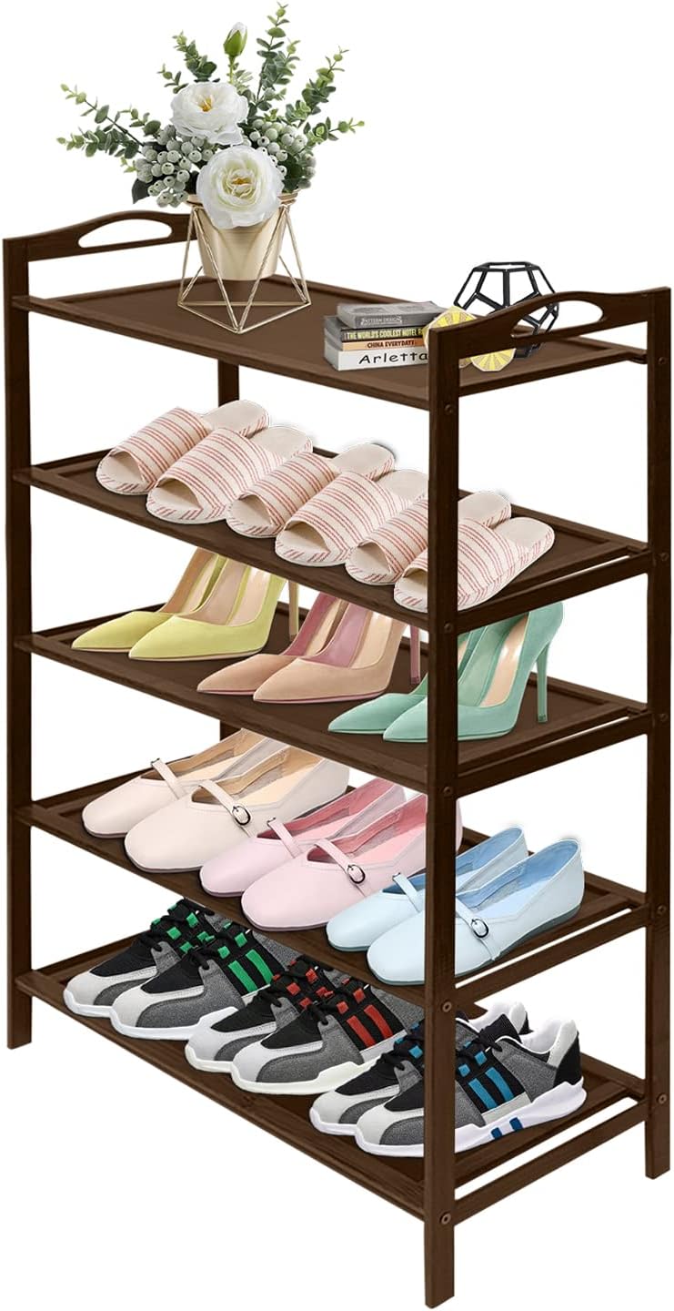 Organizador de zapatos de 5 niveles, 15 pares de zapateros, estante de almacenamiento de zapatos, estante moderno para zapatos, estante de zapatos