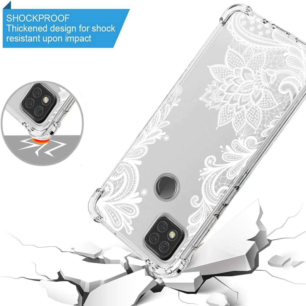 sidande Funda para Xiaomi Redmi 9CRedmi 10ARedmi 9 Activ Funda para Niñas Mujeres, Transparente Floral Suave Flexible TPU Slim Funda Protectora para