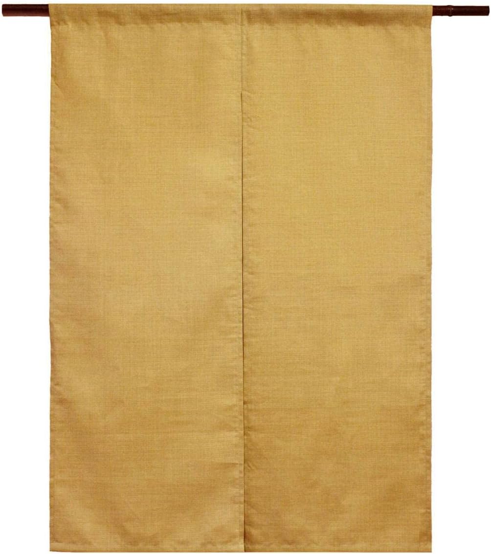 Cortina japonesa (noren), color liso, cáñamo, tejido Wafu, 33 x 47.2 pulgadas de alto, fabricada en Japón (maestrada)