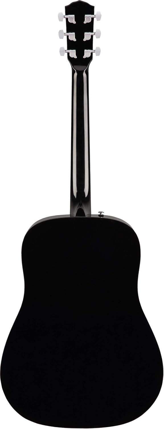 Fender CD-60S – Guitarra acústica Dreadnought con tapa sólida, paquete negro con estuche rígido, afinador, correa, cuerdas, púas y DVD instructivo
