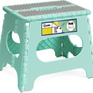 Uinicor Taburete plegable de 11 pulgadas para adultos y niños con capacidad para hasta 300 libras, taburetes plegables antideslizantes con mango Uinicor Taburete plegable de 11 pulgadas para adultos y niños con capacidad para hasta 300 libras, taburetes plegables antideslizantes con mango