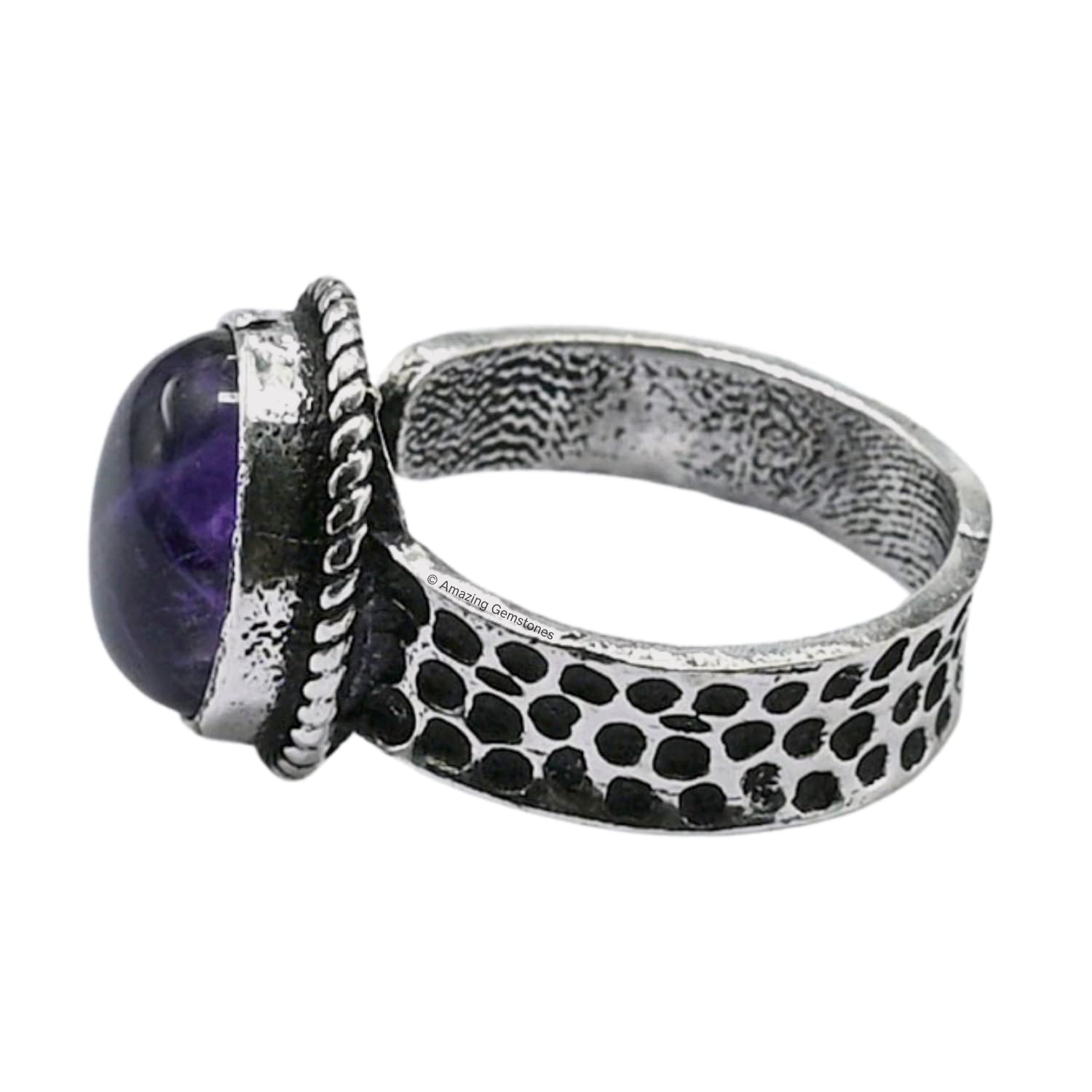 Amethyst Rings for Women and Teen Girls – Silver Amethyst Crystal Ring Birthstone Jewelry – Healing Crystal Gifts for Her, Mothers Day, Christmas –