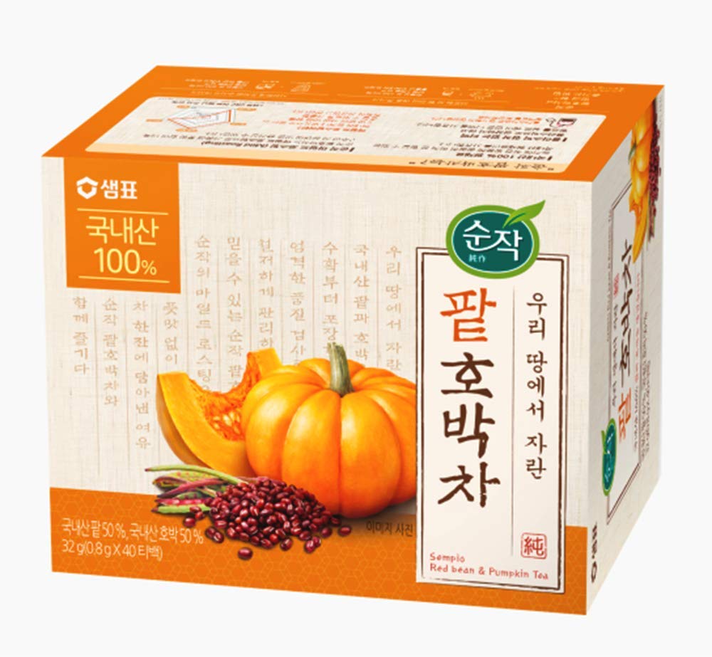 RAUM Food Té orgánico 100% natural de 0.02 oz x 40 T Bolsas de té (frijol rojo y calabaza)