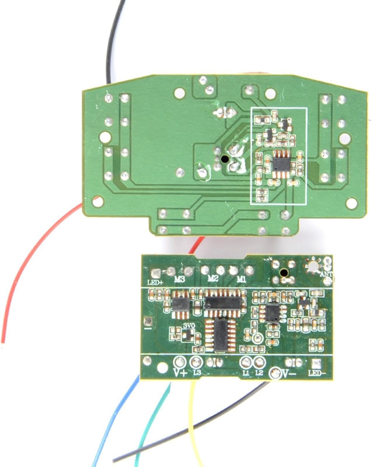 Yiju Juego de 2 módulos de placa receptora, circuito de 27 MHz, piezas de actualización de PCB, control remoto de 6 canales para vehículos de